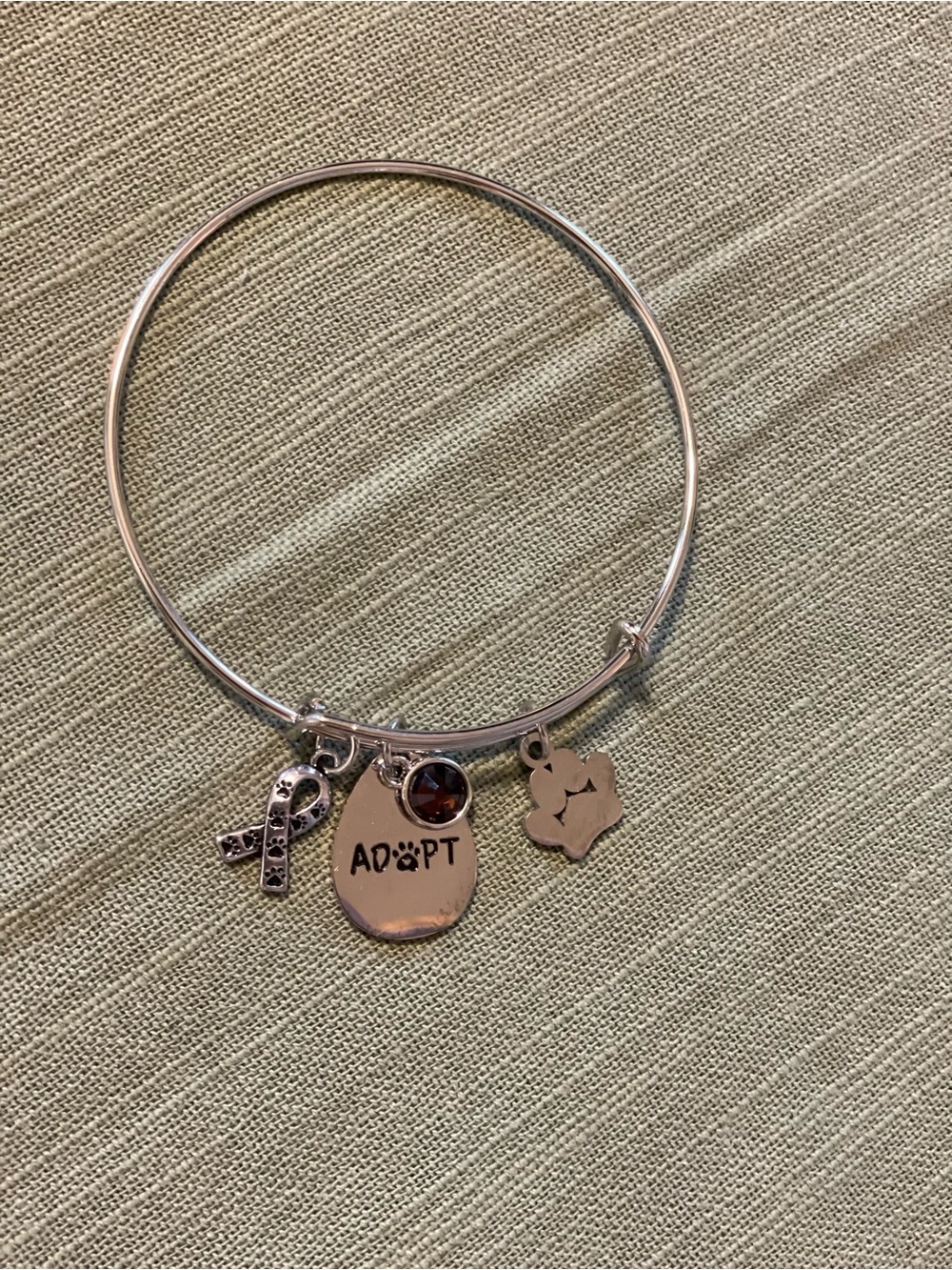 Stainless Steel Bangle Bracelet with various Adopt Pet Charms